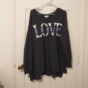 NWOT Lauren Conrad Oversized LOVE Sweater